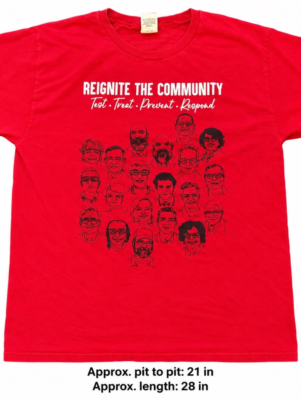 Hanes AIDS Walk Delaware Reignite Community Graphic Tee Red Medium
